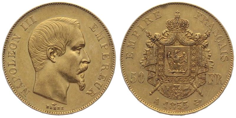 Frankreich 50 Francs 1855 A - Napoleon III.
